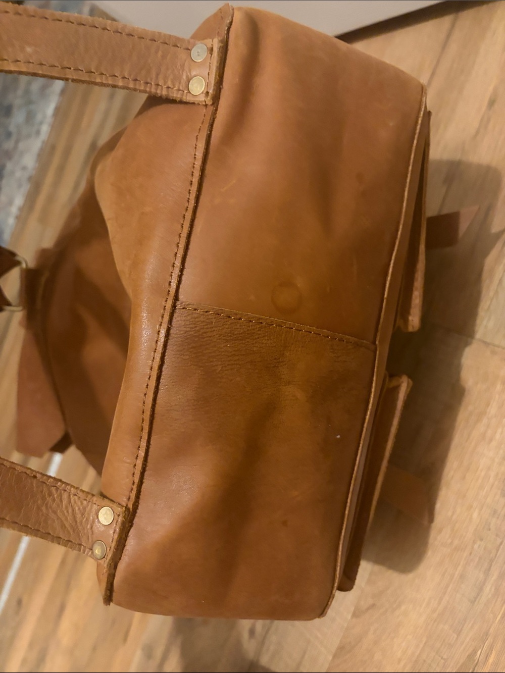 Raven Lily Leather Backpack in Tan - Classic Utility Style - Picture 7 of 7